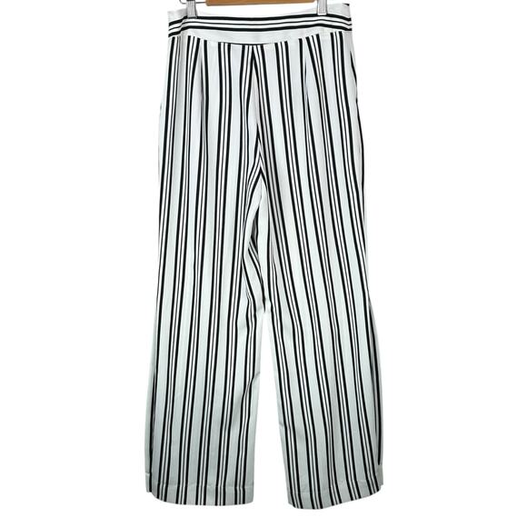 Boston Proper Trouser Pants Womens Size 4 Striped Side Slit Black White Office - Picture 8 of 8